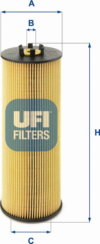 UFI 25.019.00 - Eļļas filtrs adetalas.lv