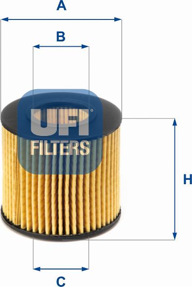 UFI 25.116.00 - Eļļas filtrs adetalas.lv