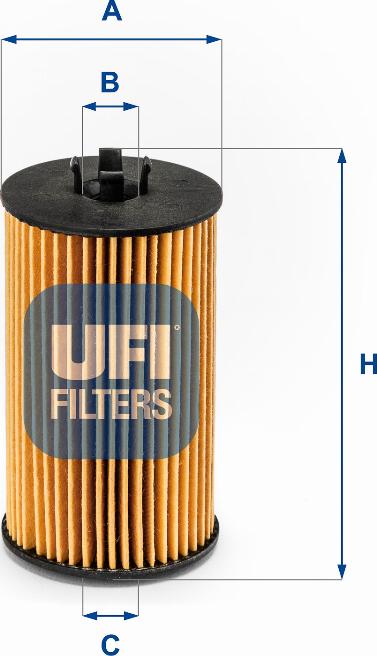 UFI 25.225.00 - Eļļas filtrs adetalas.lv