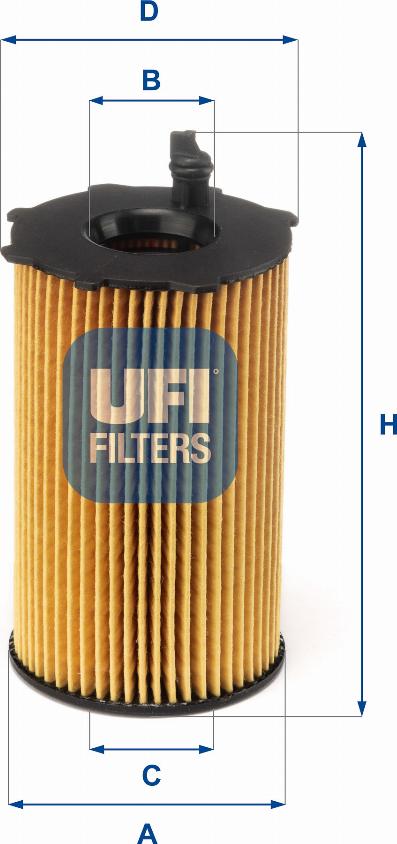 UFI 25.226.00 - Eļļas filtrs adetalas.lv