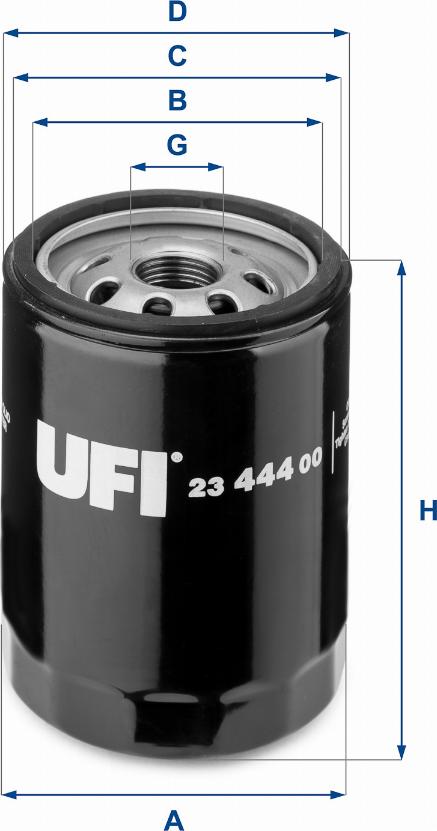 UFI 23.444.00 - Eļļas filtrs adetalas.lv