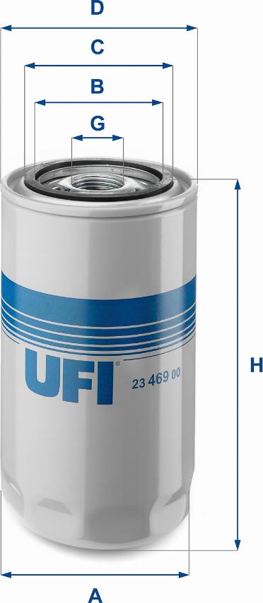 UFI 23.469.00 - Eļļas filtrs adetalas.lv