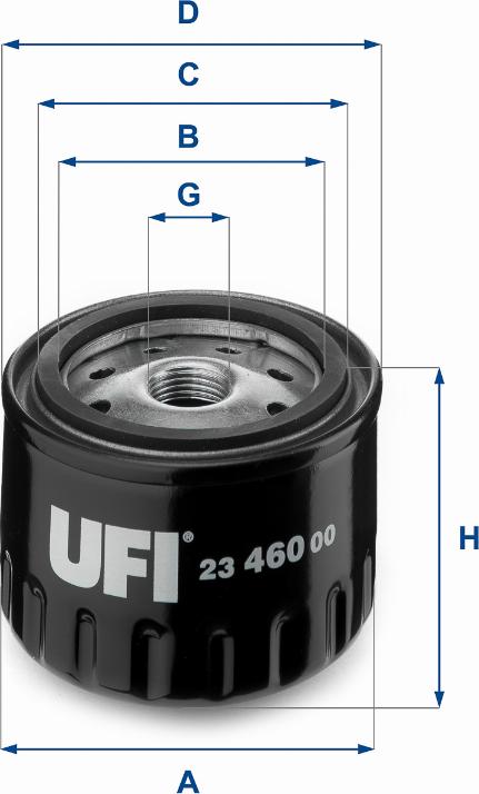 UFI 23.460.00 - Eļļas filtrs adetalas.lv