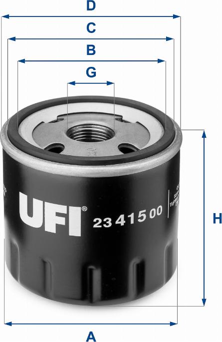 UFI 23.415.00 - Eļļas filtrs adetalas.lv