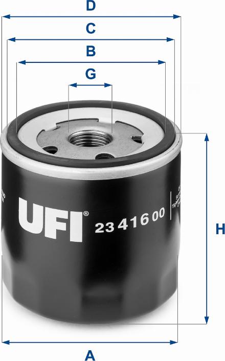 UFI 23.416.00 - Eļļas filtrs adetalas.lv