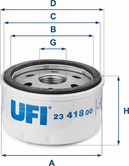 UFI 23.418.00 - Eļļas filtrs adetalas.lv