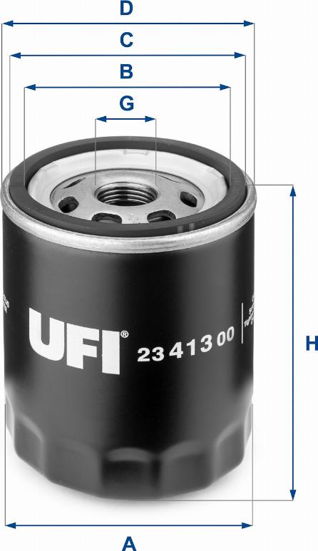 UFI 23.413.00 - Eļļas filtrs adetalas.lv