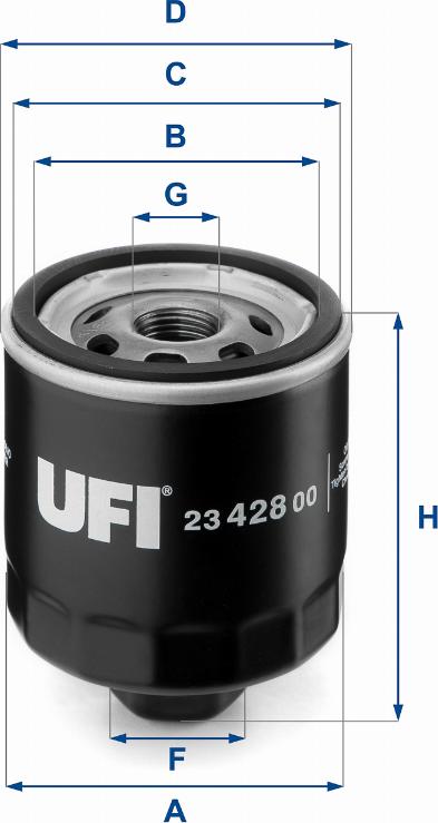 UFI 23.428.00 - Eļļas filtrs adetalas.lv