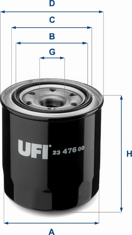 UFI 23.476.00 - Eļļas filtrs adetalas.lv