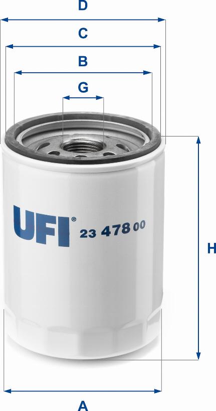 UFI 23.478.00 - Eļļas filtrs adetalas.lv