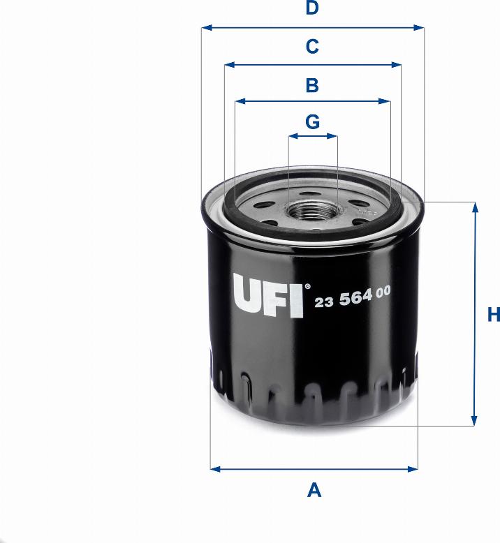 UFI 23.564.00 - Eļļas filtrs adetalas.lv