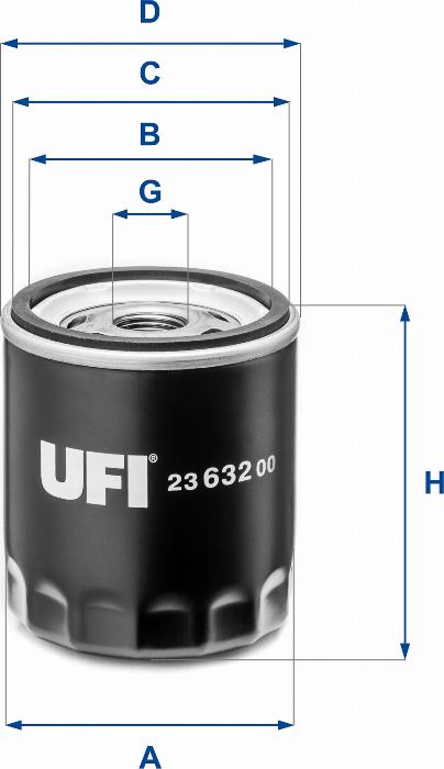 UFI 23.632.00 - Eļļas filtrs adetalas.lv