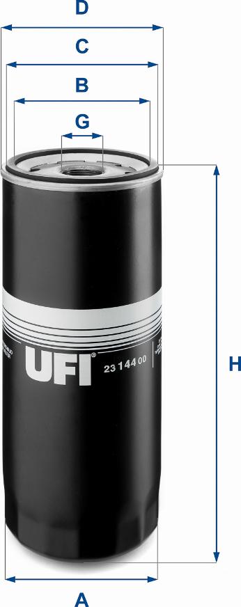 UFI 23.144.00 - Eļļas filtrs adetalas.lv