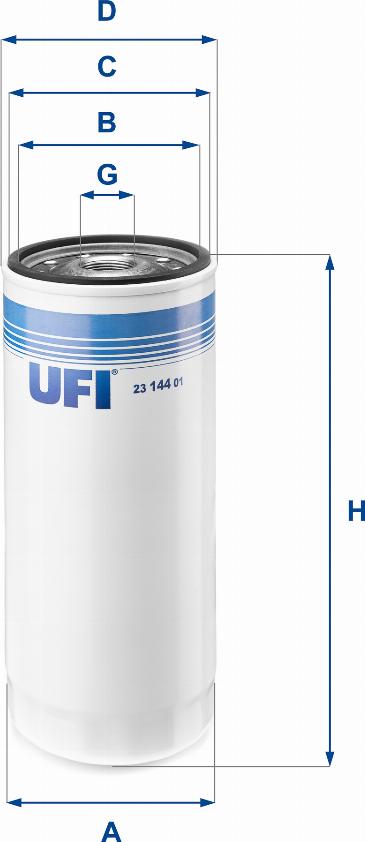 UFI 23.144.01 - Eļļas filtrs adetalas.lv