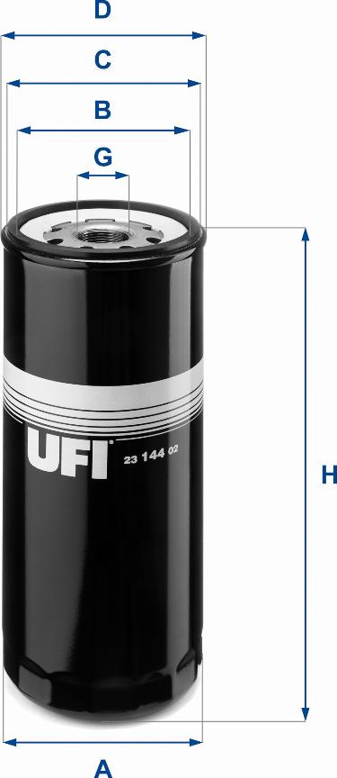 UFI 23.144.02 - Eļļas filtrs adetalas.lv