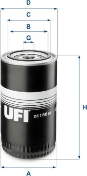 UFI 23.156.00 - Eļļas filtrs adetalas.lv