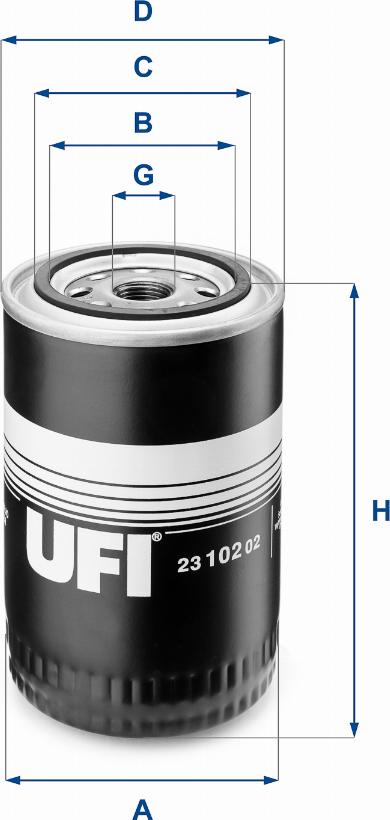 UFI 23.102.02 - Eļļas filtrs adetalas.lv