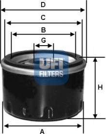 UFI 23.173.01 - Eļļas filtrs adetalas.lv