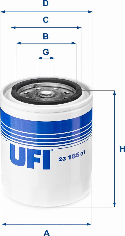 UFI 23.185.01 - Eļļas filtrs adetalas.lv