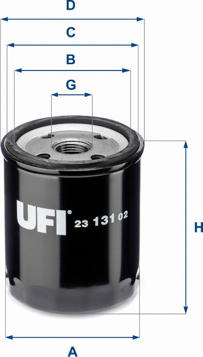 UFI 23.131.02 - Eļļas filtrs adetalas.lv