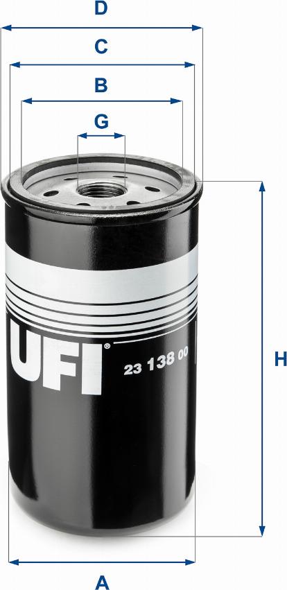 UFI 23.138.00 - Eļļas filtrs adetalas.lv