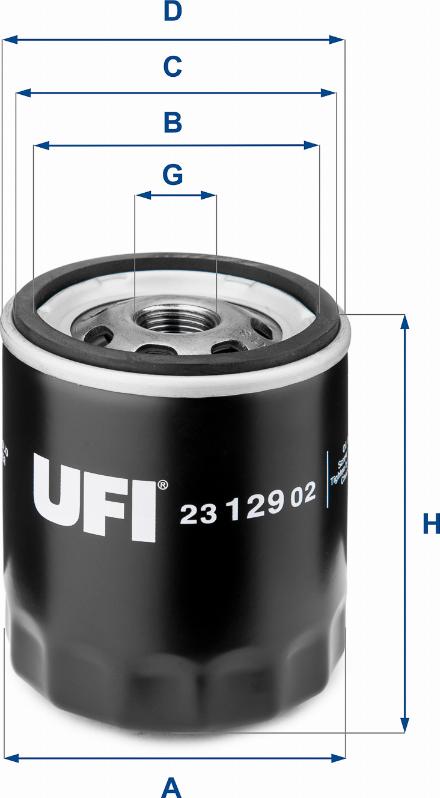 UFI 23.129.02 - Eļļas filtrs adetalas.lv