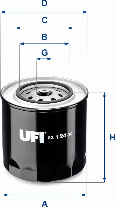 UFI 23.124.00 - Eļļas filtrs adetalas.lv