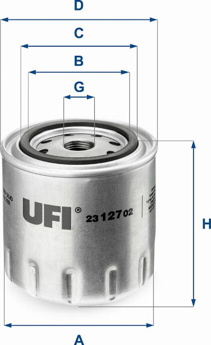 UFI 23.127.02 - Eļļas filtrs adetalas.lv