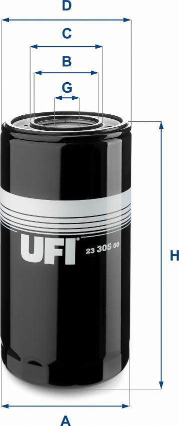 UFI 23.305.00 - Eļļas filtrs adetalas.lv