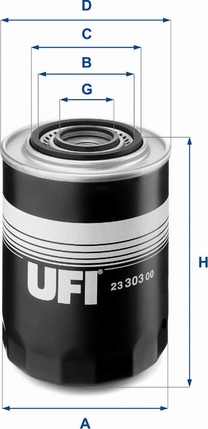 UFI 23.303.00 - Eļļas filtrs adetalas.lv