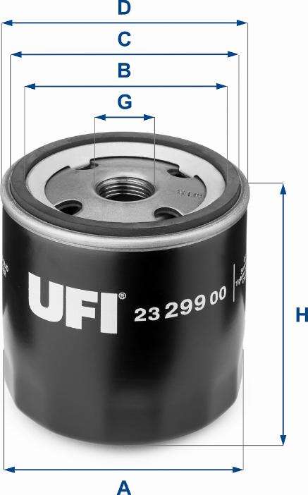 UFI 23.299.00 - Eļļas filtrs adetalas.lv