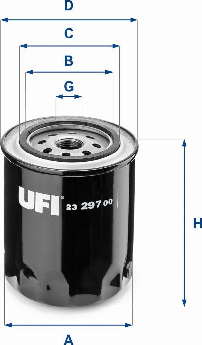 UFI 23.297.00 - Eļļas filtrs adetalas.lv