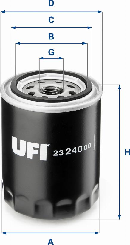 UFI 23.240.00 - Eļļas filtrs adetalas.lv