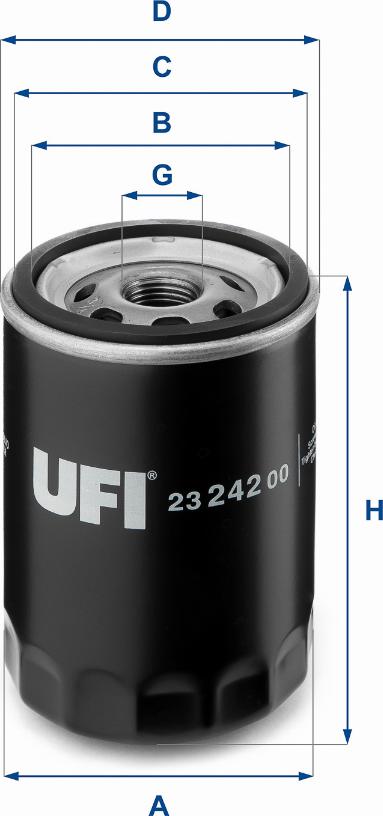 UFI 23.242.00 - Eļļas filtrs adetalas.lv