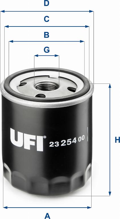 UFI 23.254.00 - Eļļas filtrs adetalas.lv