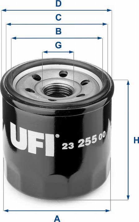 UFI 23.255.00 - Eļļas filtrs adetalas.lv