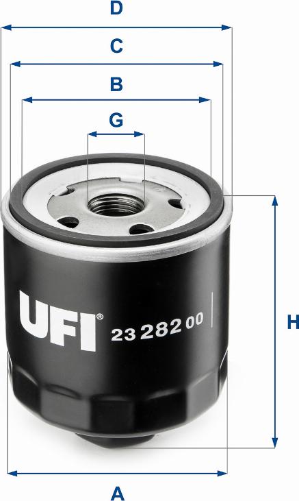 UFI 23.282.00 - Eļļas filtrs adetalas.lv