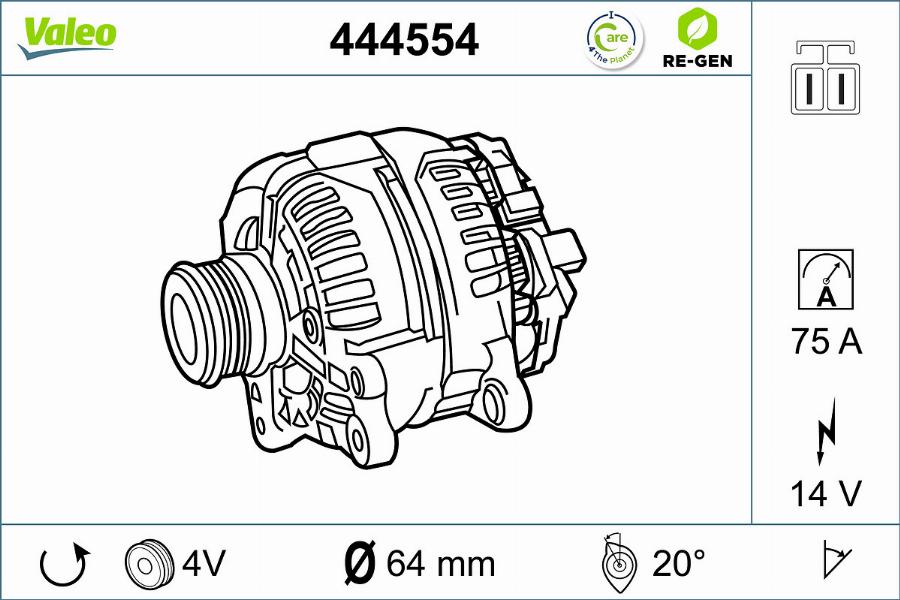 Valeo 444554 - Ģenerators adetalas.lv