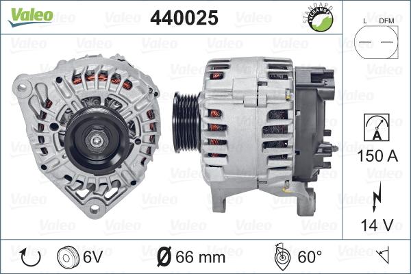 Valeo 440025 - Ģenerators adetalas.lv