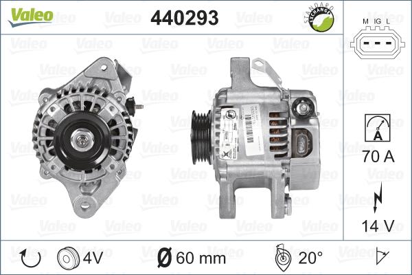 Valeo 440293 - Ģenerators adetalas.lv