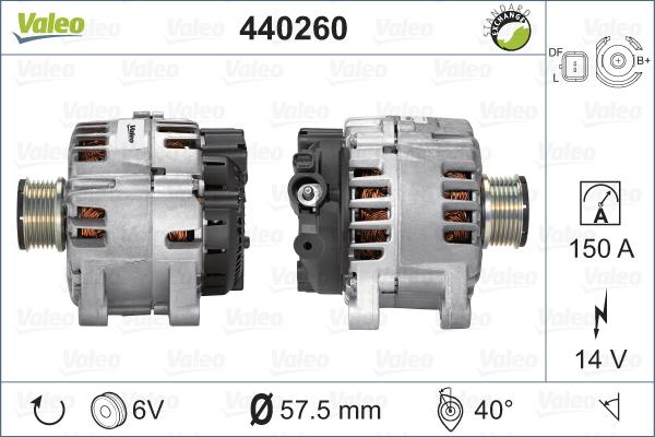 Valeo 440260 - Ģenerators adetalas.lv