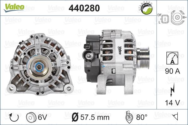 Valeo 440280 - Ģenerators adetalas.lv