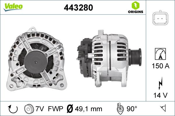 Valeo 443280 - Ģenerators adetalas.lv