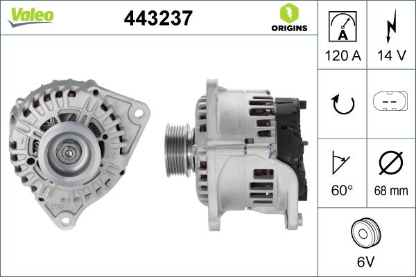 Valeo 443237 - Ģenerators adetalas.lv