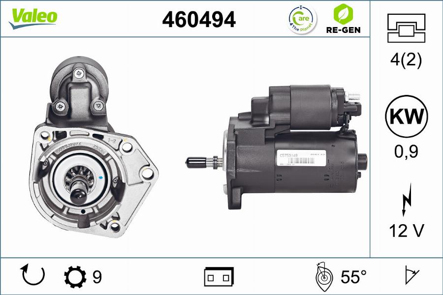 Valeo 460494 - Starteris adetalas.lv