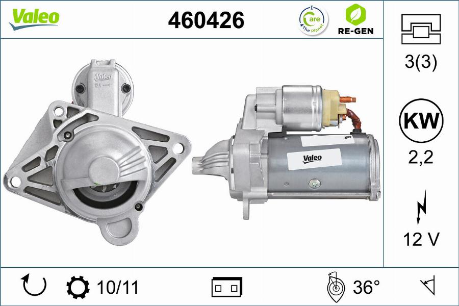 Valeo 460426 - Starteris adetalas.lv