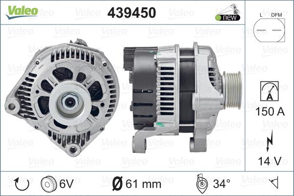 Valeo 439450 - Ģenerators adetalas.lv