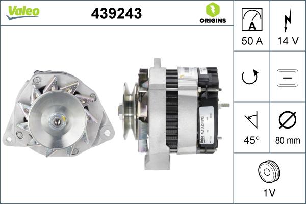 Valeo 439243 - Ģenerators adetalas.lv