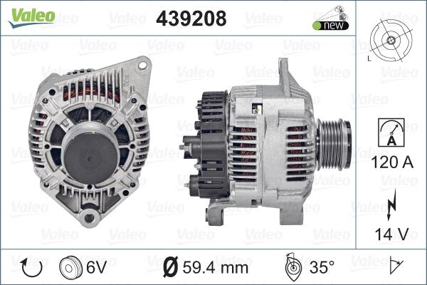 Valeo 439208 - Ģenerators adetalas.lv