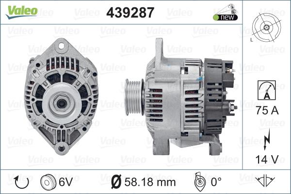 Valeo 439287 - Ģenerators adetalas.lv